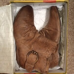 BareTraps Brown Ankle Boots with Buckle